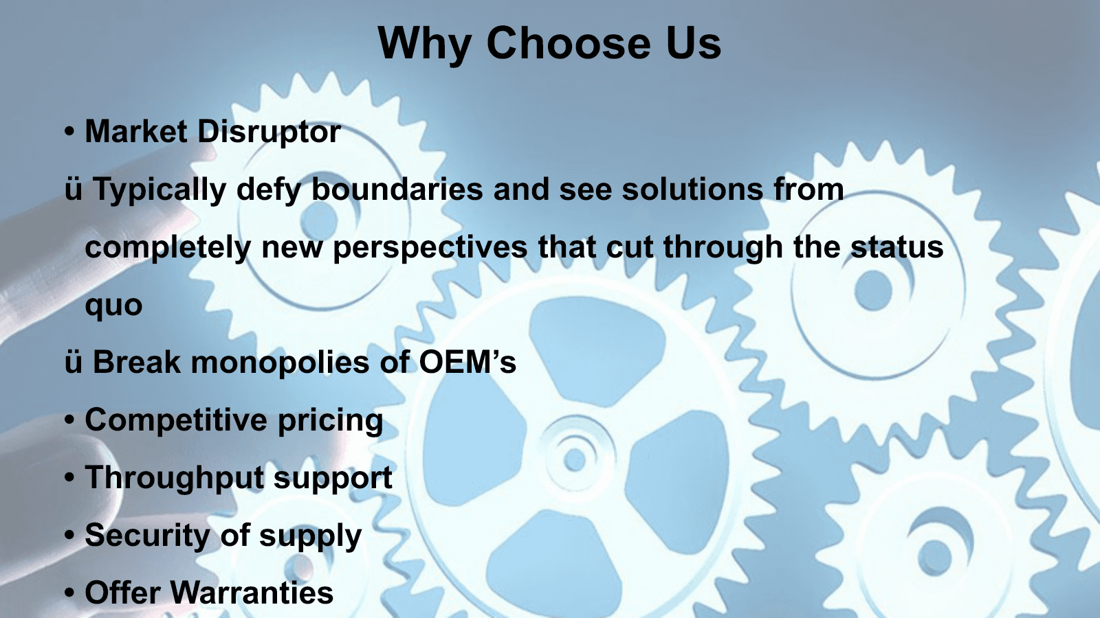 Deltarette Engineering Services presentation slide 6 showing why choose us